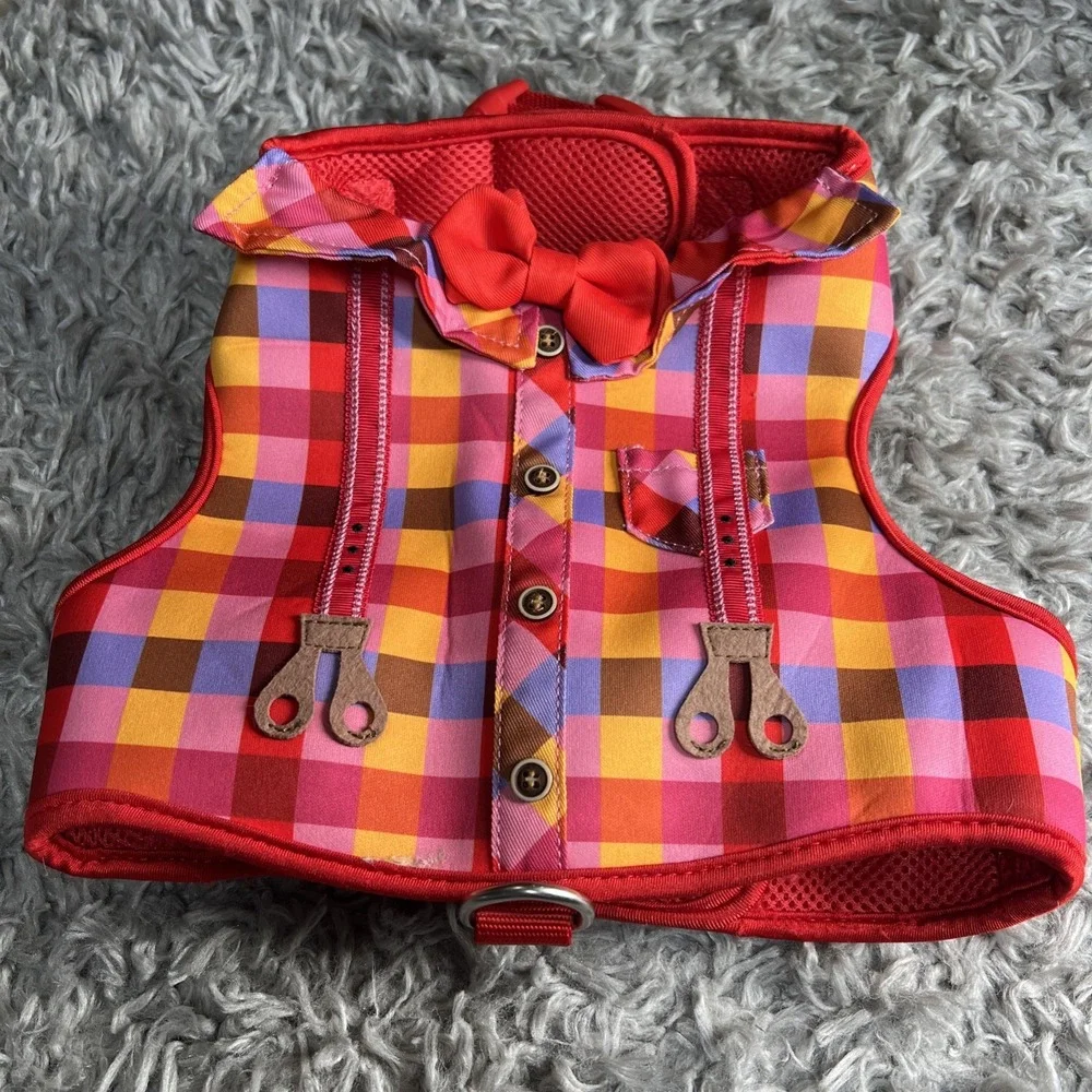 Top Paw Dog Harness Plaid Bowtie‎ Medium Size Dog